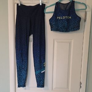 Wear It To Heart Peloton Blue Ombre Patterned Workout Ensemble
